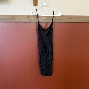 Windsor Black Ruched Mini Dress